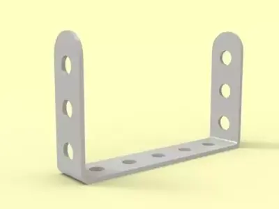 Double angle strip 5x3x3 - Meccano part Free 3D model