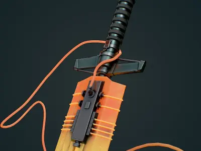 Fuel sword Low-poly 3D model