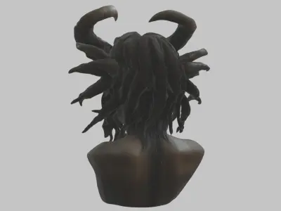 HR Giger Woman Scifi Head Bust Female Girl Alien Low-poly 3D model