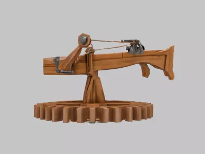 Detailed Wooden Crossbow 3D Model Low-poly 3D model
