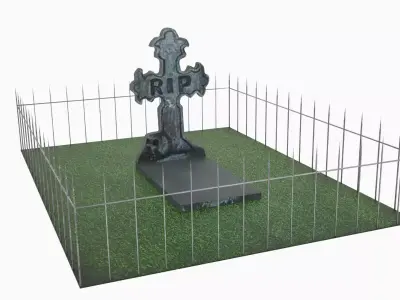 cemetery Low-poly 3D model