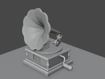 Vintage Gramaphone Realistic Model Low-poly 3D model
