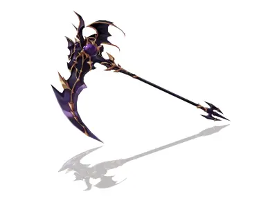 Demonic Scythe Low-poly 3D model