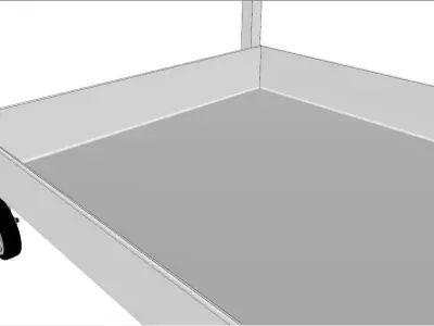service trolley double deck with deep top 3D model