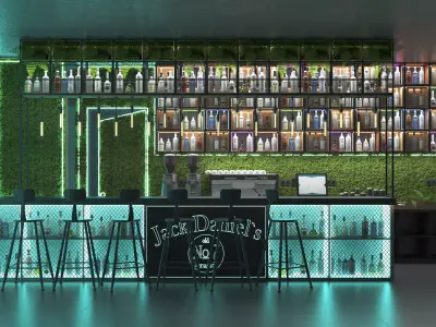 Industrial style bar 3D model purchase