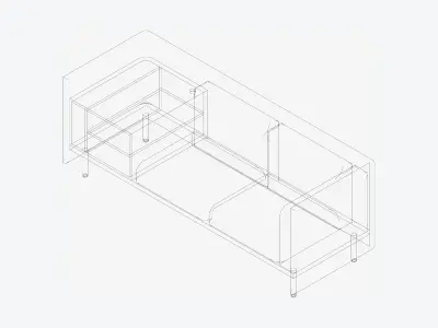 Sofa - Contemporary - Flame - Medium - Corner Shelf Low-poly 3D model order