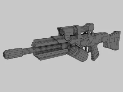 Laser gun Low-poly 3D model purchase