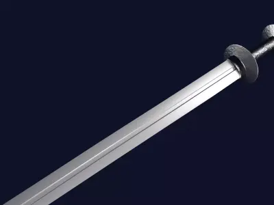 Caroling sword with Khora handle Low-poly 3D model