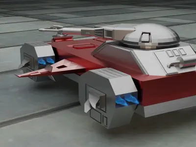 Sci-fi hovertank Low-poly 3D model