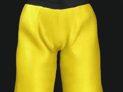 Boxing Shorts - Yellow Low-poly 3D model
