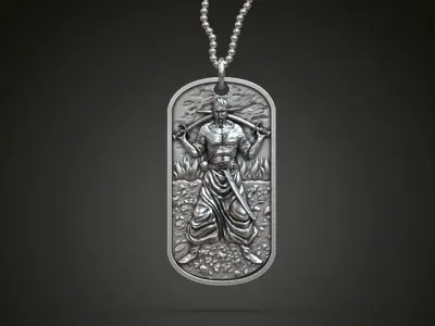 Ukrainian warrior medallion military id tag 3D print model