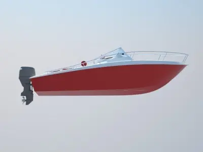6m pleasure boat Low-poly 3D model
