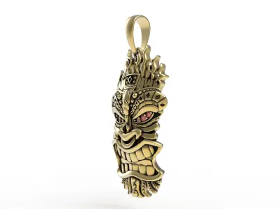 Antique African Tribal Mask Pendant 3D print model