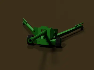Lowpoly Anti Aircraftgun Low-poly 3D model