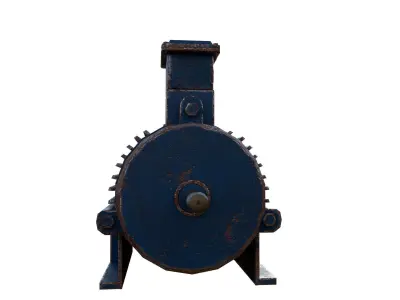 Asynchronous motor PBR texture Low-poly 3D model