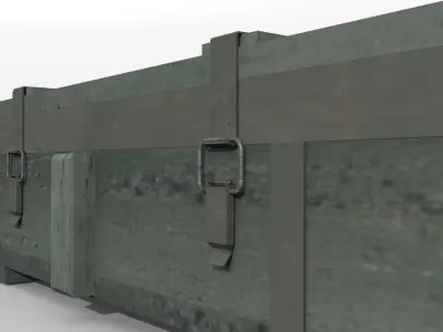 Historical WW2 ammocrate Low-poly 3D model