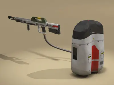Sci-fi flamethrower 3D model
