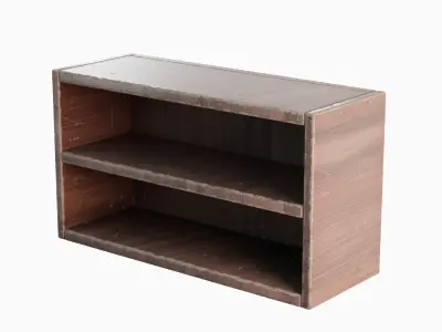 Simple Wooden Bookshelf 03 Low-poly 3D model