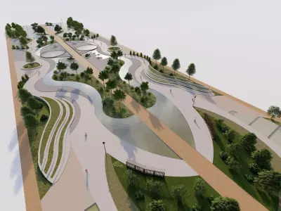 public park-Private Park Landscape 3D model 22