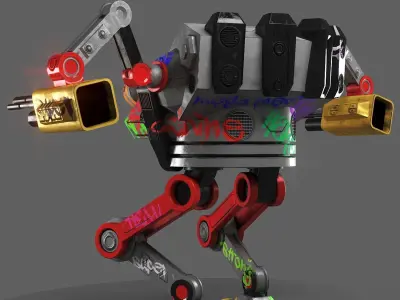 graphity mech Low-poly 3D model