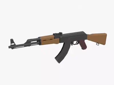 AK-47 type 1 Low-poly Low-poly 3D model