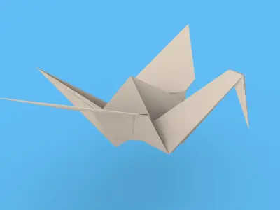Origami Paper Crane Animated 3D model