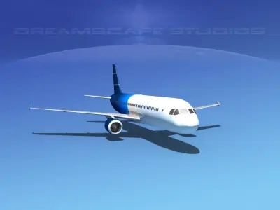  Airbus A320 LP Corporate 1 Low-poly 3D model