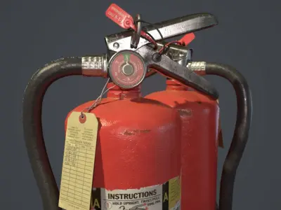 ABC Dry Chemical Fire Extinguisher 10 lb Low-poly 3D model