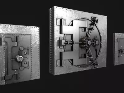Bank Vault Door Pack Low-poly 3D model