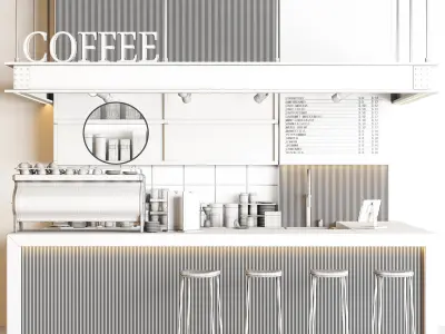 industrial coffee shop 3D model purchase