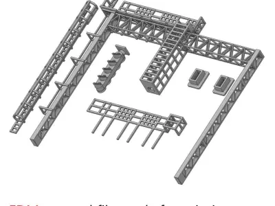 Railway signal bridge 110mm width 1-87 FDM 3D print model