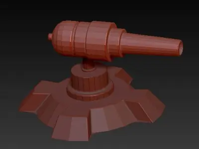 War game Cannon 1 Low-poly 3D model