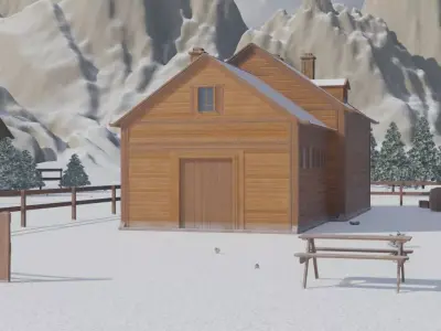Winter Village 3D model buy