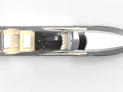 Pershing style Low Poly Yacht  Low-poly 3D model