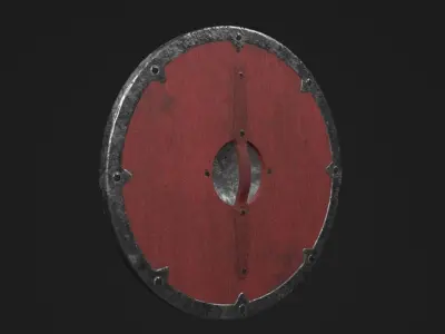 viking shield PBR low-poly Low-poly 3D model