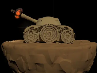 Tiny Tank Low-poly 3D model
