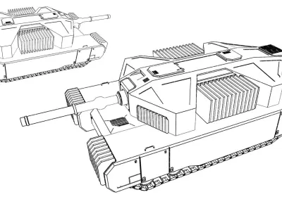Scifi Tank Base Mesh 3D model