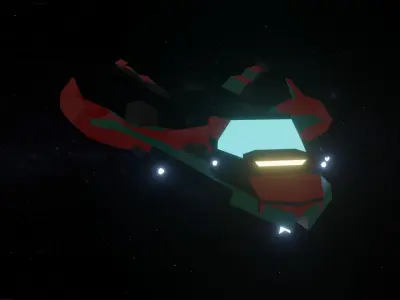 TD SpaceShip Low-poly 3D model