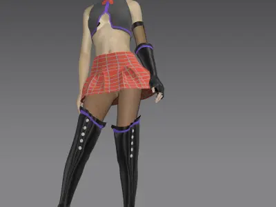 Alisa anime character - Marvelous designer  3D model