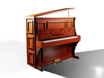 Realistic Low-Poly Upright Piano Game ready Asset Low-poly 3D model