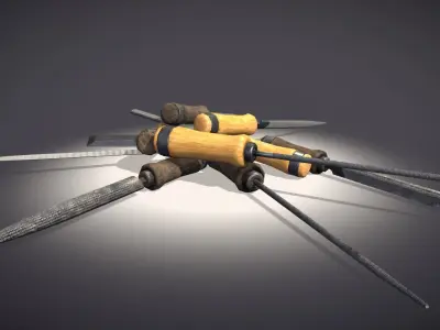 Files-Chisel Pack Low-poly 3D model
