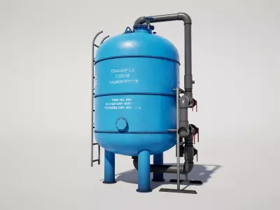  Industrial Water Filter Tank Low-poly 3D model