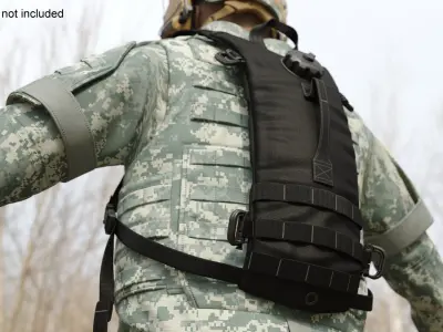 Hydration Backpack Carrier Black Worn Position 3D model