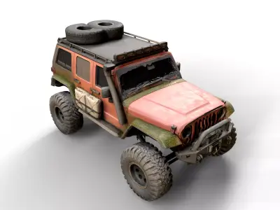 Heavy Duty Off-Road 4x4 Expedition SUV Low-poly 3D model