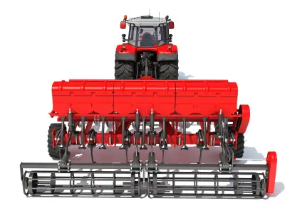 Tractor with Seed Drill 3D model order