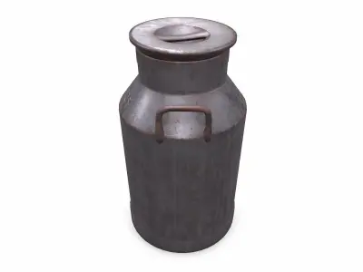 Old Vintage Rusty Milk Can Low-poly PBR Low-poly 3D model