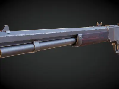 winchester 1873 Model and Textures Low-poly  Low-poly 3D model