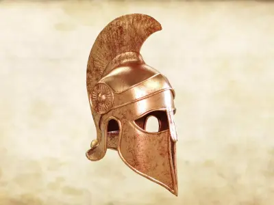 Spartan helmet Low-poly 3D model