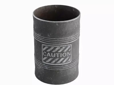 Old Steel Barrel 05 Low-poly 3D model purchase