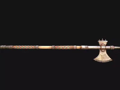 Medieval Weapons Halberd Polearm Axe Weaponry Weapon Low-poly 3D model